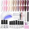 48W Lampe Manucure Kit Ongle Gel 15PCS Vernis Semi Permanent 12Couleurs +3 Base et Top Coat , BORN PRETTY Kit Ongle Gel UV Co