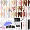 48W Lampe Manucure Kit Ongle Gel 15PCS Vernis Semi Permanent 12Couleurs +3 Base et Top Coat , BORN PRETTY Kit Ongle Gel UV Co