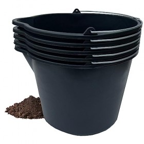 Seau de maçon 20 l avec Bec verseur Seau à mortier Seau à plâtre, 5 pièces