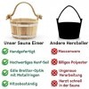 CozyNature Seau pour sauna avec louche en pin finlandais de haute qualité | anneaux métalliques, corde de chanvre et insert e