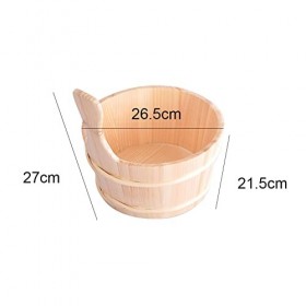 Maodom Seau Sauna | Kit Seau et louche en Bois | Fournitures Bain Douche Seau Sauna 4L pour hammam, Sauna, Salle Bain