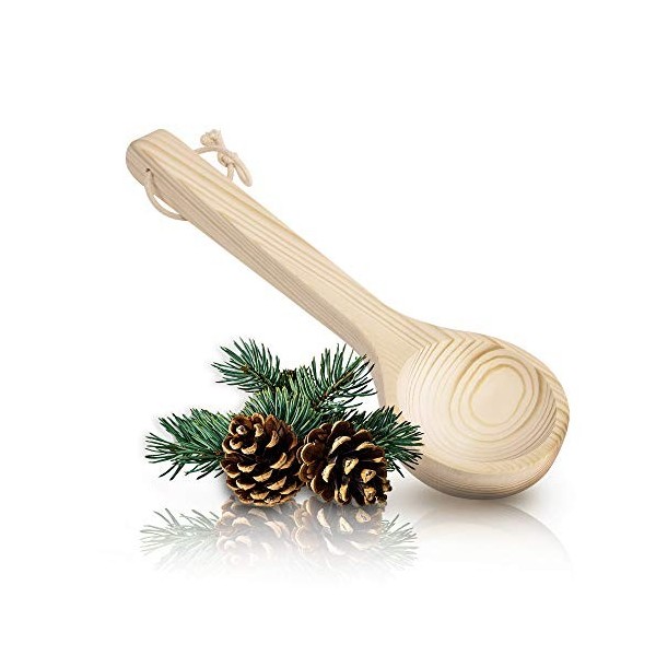 CozyNature louche de Sauna en Bois de pin finlandais de Haute qualité | Louche à Infusion, louche | Accessoires de Sauna | 10