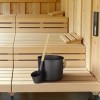 Navaris Accessoire de sauna - Set avec seau louche en bois et sablier minuteur - Kit daccessoires complet en aluminium hamma