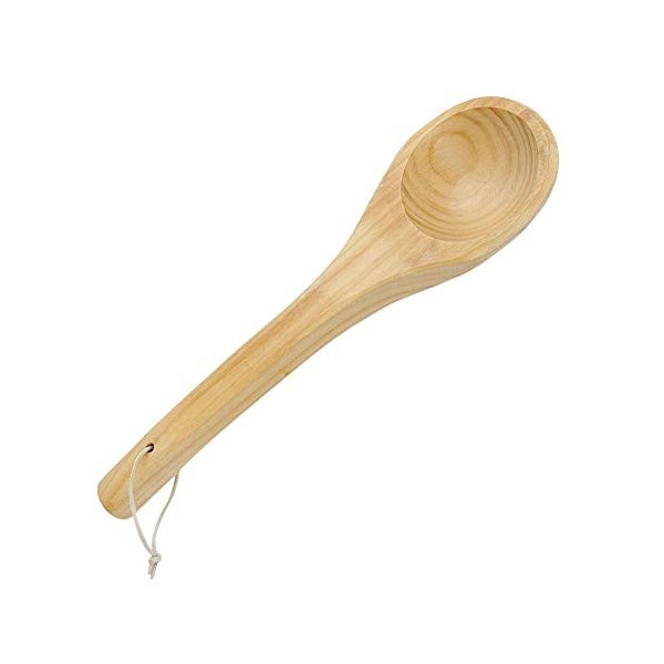 Hongzer Louche de Sauna, cuillère à la Main Une Seule cuillère de Sauna, louche de Sauna en Bois, cuillère à Eau en Bois pour