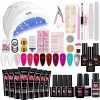 48W Lampe à UV LED Kit Ongle Gel avec 6 Couleurs 15ml Gel dExtensions dOngles Kit + 4 Couleurs Vernis à Ongles semi-permane