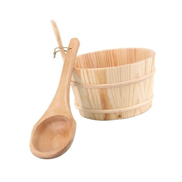 Desineo Kit Seau et louche en Bois pour Sauna 4 litres