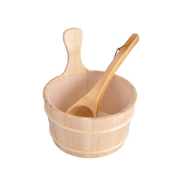 Desineo Kit Seau et louche en Bois pour Sauna 4 litres