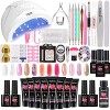 48W Lampe à UV LED Kit Ongle Gel avec 6 Couleurs 15ml Gel dExtensions dOngles Kit + 4 Couleurs Vernis à Ongles semi-permane