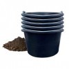 Lot de 5 seaux à mortier grutables de 40&nbsp;l avec anse extrêmement solide Noir Seaux de chantier Seaux à ciment