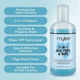 Mylee Prep et Wipe à ongles avec Dissolvant et lingettes Soak Off UV LED pour Vernis à ongles gel
