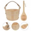 1 Ensemble Sauna Seau avec Louche En Bois Sauna Seau Et Louche Kit Spa Sauna Accessoire pour Sauna Hammam Salle De Bains