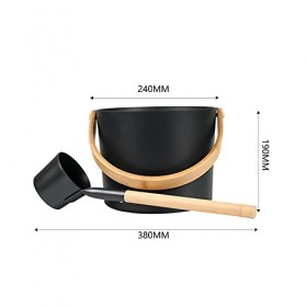 WMLBK Ensemble daccessoires de sauna avec seau de sauna, thermomètre de sauna, sablier pour sauna, salle de bain, sauna