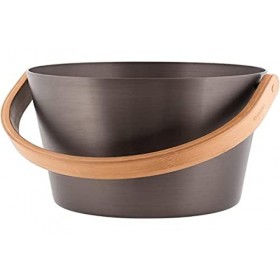 Rento - Seau de sauna poignée - aluminium / bambou écologique-résistante à la chaleur, brun goudron, 5 litre [206745]