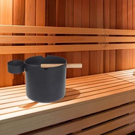Seau De Sauna Luxueux, 7l Sauna Seau Et Cuillère, Seau En Aluminium Grand, Sauna Traditionnel Finlandais, Seau De Sauna Avec 