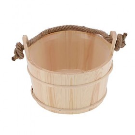 PenRux Seau de Sauna en Bois, Seau de Sauna, Accessoire de Spa, Seau deau en Bois Finlandais Fait à la Main pour Sauna, Spa,