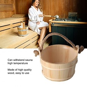 PenRux Seau de Sauna en Bois, Seau de Sauna, Accessoire de Spa, Seau deau en Bois Finlandais Fait à la Main pour Sauna, Spa,