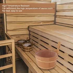 MIGONG Seau de Sauna, Kit de Seau de Sauna en Bois de Cèdre dune Capacité de 4 L avec Doublure en Plastique Anti Fuite, Acce