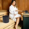 TADALU Seau pour Sauna, Louche deau pour Sauna, Sauna Moderne, Grand Sauna avec Longue Poignée en Bois, Sauna Classique, Cui