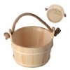 Seau de Sauna, Accessoires de Sauna en Bois, Baril de Sauna avec Poignée en Corde et Seau de Doublure en Plastique, Seau dea