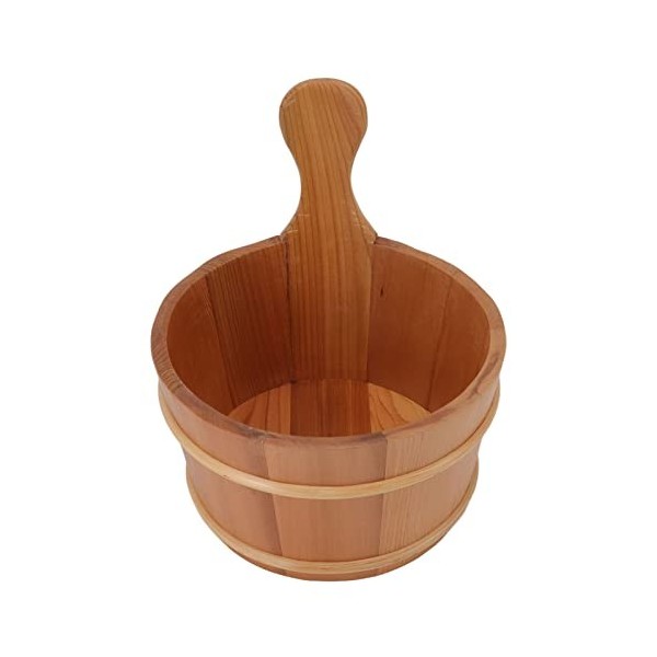 Seau de Sauna, Accessoires de Sauna en Bois de Cèdre avec Poignée et Doublure en Plastique, Fournitures Daccessoires de Bain