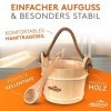 ALPENHAUCH Seau de sauna avec truelle [100 % bois naturel] – Seau de sauna élégant avec corde de transport confortable en cha