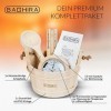 BAGHIRA Seau de sauna - Accessoires de sauna en bois de pin naturel - Seau de sauna avec truelle, sablier, thermo-hygromètre