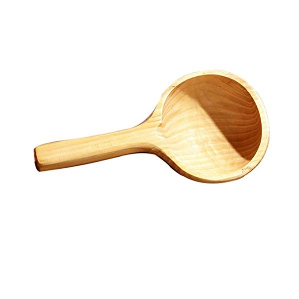 Hellery Utensils Traditionnel en Bois Louche/Louche en Bois Sauna, Spa - 30 x 15 cm