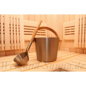 Rento - Seau de sauna - aluminium / bambou écologique-résistante à la chaleur, couleur champagne, 5 litre [225702]