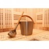 Rento - Seau de sauna - aluminium / bambou écologique-résistante à la chaleur, couleur champagne, 5 litre [225702]