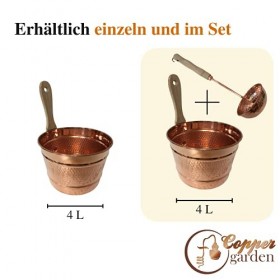 Sceau avec louche en cuivre pour Sauna - CopperGarden®