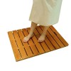 JIAJUAN Naturel Caillebotis Bois Douche Une Baignoire Sol Tapis Antidérapant Imperméable pour Intérieur Extérieur Salle de Ba