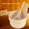 Garosa Kit Seau et Louche Bois pour Sauna Spa avec Revêtement Plastique Accessoire de Sauna Forme de Pin Blanc Surface Lisse