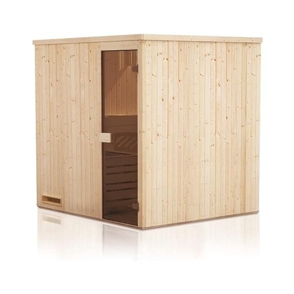 Cabine de Sauna 244x244x199 avec poêle à Commande déportée