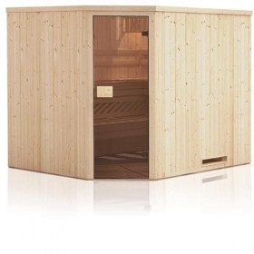 Cabine de Sauna dangle 244x194x199 avec poêle à Commande déportée