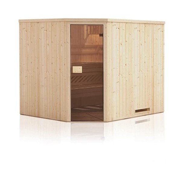 Cabine de Sauna dangle 194x194x199 avec poêle à Commande déportée