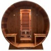Bergen - Sauna tonneau dextérieur avec pierres et seau avec louche, thermomètre et sablier - Dimensions : 180 x 180 x 188 cm