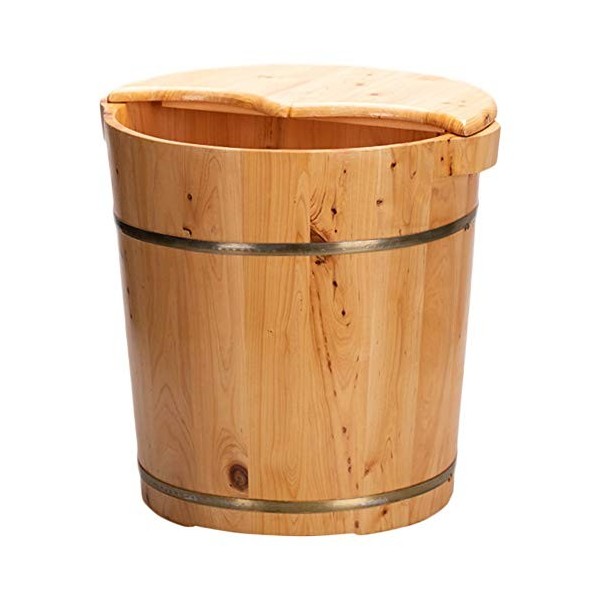 ChengBeautiful Baril De Bain De Pieds Veau sur Bois Massif des Ménages À Haute Profondeur Bucket Genou Cèdre Bain Bain De Pie