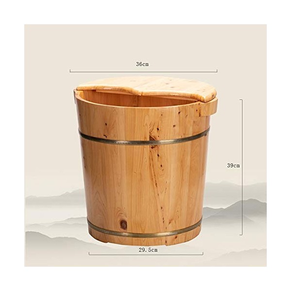 ChengBeautiful Baril De Bain De Pieds Veau sur Bois Massif des Ménages À Haute Profondeur Bucket Genou Cèdre Bain Bain De Pie