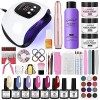 SPTHTHHPY kit verni semi permanent Lampe LED 48W + Ponceuse pour Ongles + Acrylique ongles 90ML et ensemble de poudre + Semi 