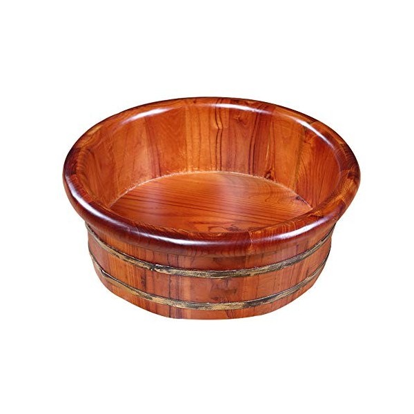 ChengBeautiful Baril De Bain De Pieds Bain De Pieds Barrel Seau en Bois Pied Baignoire Spa Ménage Sommeil Améliorer en Bois M