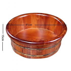 ChengBeautiful Baril De Bain De Pieds Bain De Pieds Barrel Seau en Bois Pied Baignoire Spa Ménage Sommeil Améliorer en Bois M