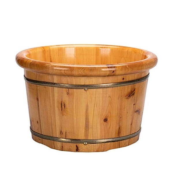 ChengBeautiful Baril De Bain De Pieds Pied en Bois Bain Barrel Plus De Veau Genou Cèdre Bain Bain De Pieds Barrel en Bois Mas