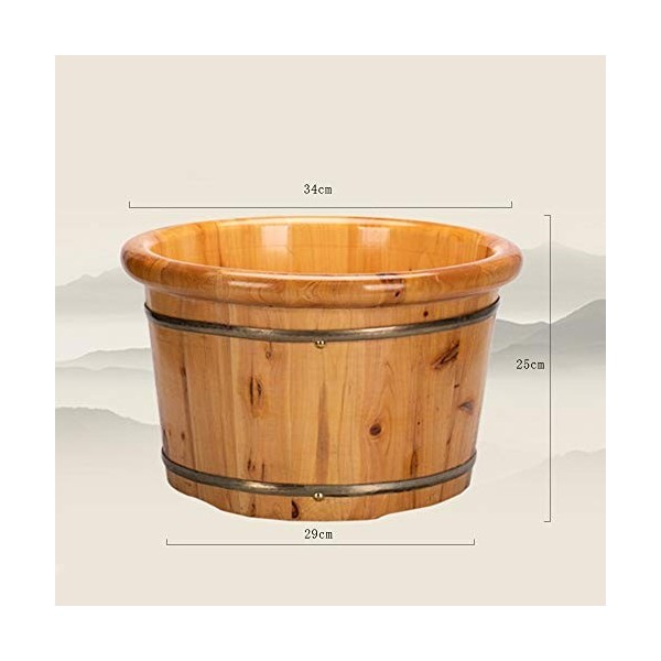 ChengBeautiful Baril De Bain De Pieds Pied en Bois Bain Barrel Plus De Veau Genou Cèdre Bain Bain De Pieds Barrel en Bois Mas