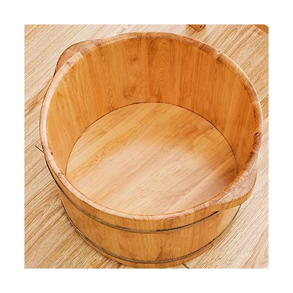 Baril De Bain De Pieds Baril En Bois Footbath Baignoire Épaissie Évasé Traitement Double Barrel Ménage Pied De Cèdre Pédiluve