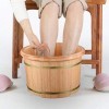 Baril De Bain De Pieds Adulte Seau avec Couvercle Bain De Pieds De Bambou Seau Isolation Thermostatique Bain De Pieds Fumigat