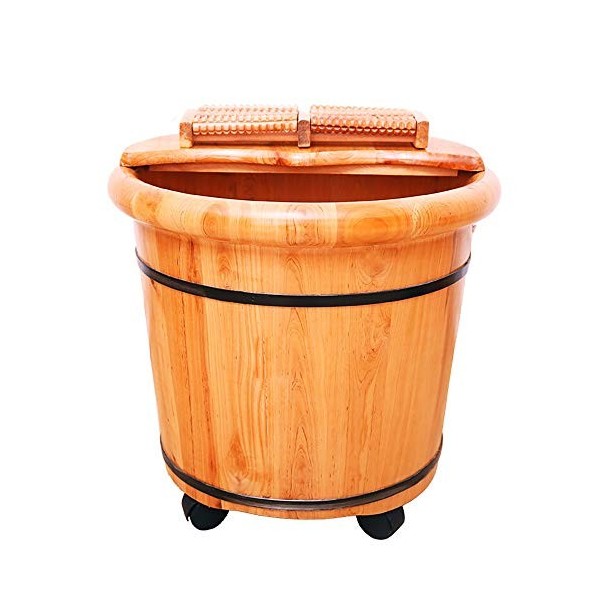 ChengBeautiful Baril De Bain De Pieds Barrel Bois Pied Baignoire Bain De Pieds Massage des Pieds Bain De Pieds Bucket Bain De