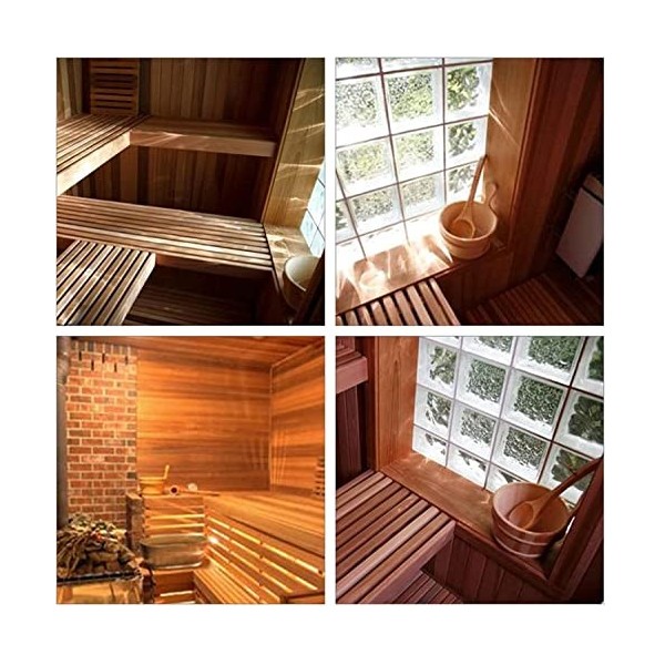 Seau de Sauna en Bois, Seau et louche de Sauna, Accessoires de Sauna et de Spa Faits à la Main, avec Bol de Parfum et hygromè