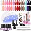 COSCELIA Kit manucure Complet Vernis semi permanent Lampe 24W UV LED 10 Vernis à Ongles Base Top Coat, Kit Complet Manucure O