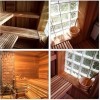 Seau De Sauna en Bois, Seau De Sauna Et Louche, Accessoires De Sauna Et Spa Faits À La Main, avec Bol De Parfum Et Hygromètre