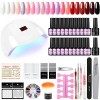 COSCELIA Kit manucure Complet Vernis semi permanent Lampe 24W UV LED 10 Vernis à Ongles Base Top Coat, Kit Complet Manucure O